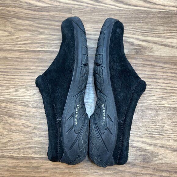 Merrell Encore Nova Crystal Slip On Clog Suede Black Leather J46830 Women Sz 6 - Picture 2 of 10